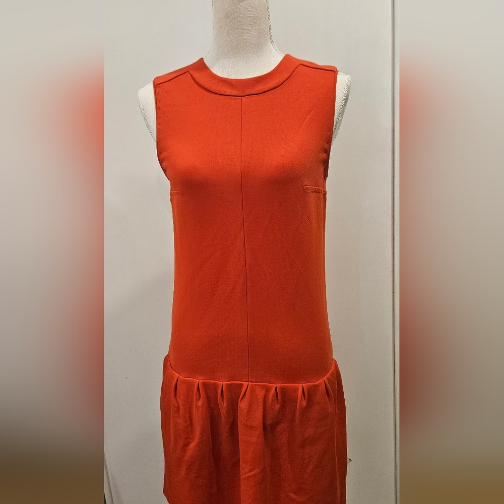 DVF Drop Waist Sleeveless Burnt Orange Dress Sz 2 Diane Von Furstenburg